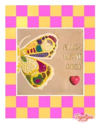 Handgemaakt tegeltje vlinder — uniek, lief en heerlijk imperfect 😍