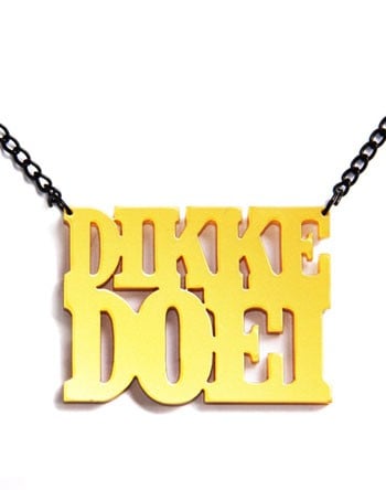 Dikke Doei! XL naamketting goud