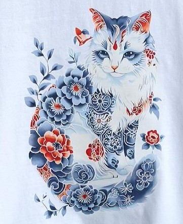 Voor de kunstzinnige kattenliefhebber – Een shirt vol persoonlijkheid