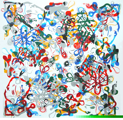 handlijncompositie / zeefdruk - 134840 handlijncompositie / zeefdruk