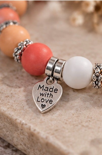 Peachy Love armband handgemaakt - 148930 Peachy Love armband handgemaakt