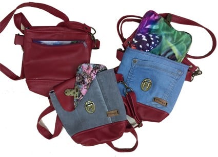 Tassen met een verhaal – Herinneringstassen van vintage kleding & leer Handgemaakt van gerecycled materiaal met emotionele waarde.