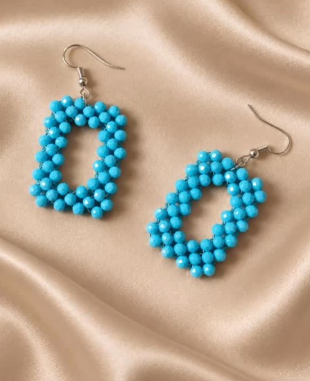 Turquoise Kralen Oorbellen | Blauwe Statement Hangoorbellen met Facet… - 151196 Turquoise Kralen Oorbellen | Blauwe Statement Hangoorbellen met Facetkralen Productomschrijving voor Swan Market