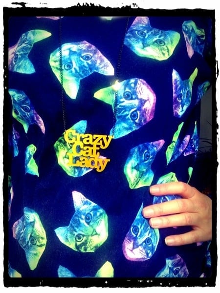 Crazy Catlady! naamketting (zwart) - 100854 Crazy Catlady! naamketting (zwart)