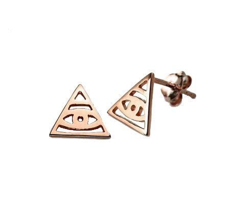 Rosé Gold Plated Illuminati Stud Earring