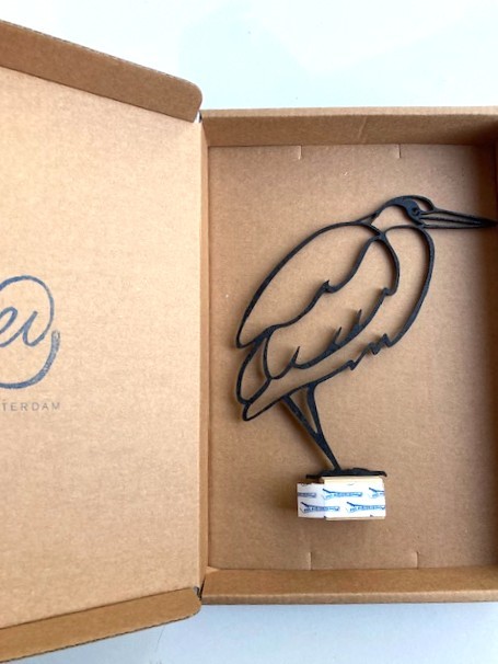 Reiger wanddecoratie – houten vogel voor aan de muur | Symbool voor geduld & intuïtie