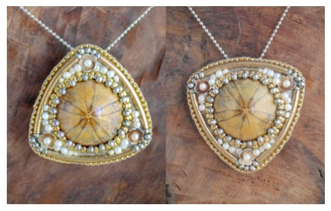 Aards & Tijdloos, Echinoid Fossiel Statement Ketting