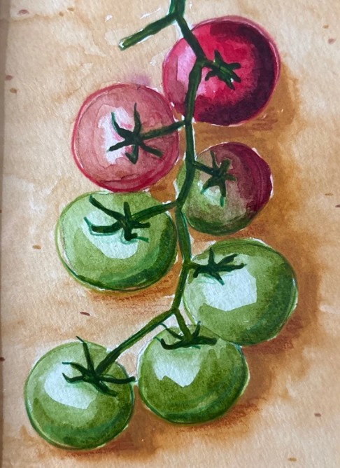 Schilderij tomaten waterverf - 148347 Schilderij tomaten waterverf