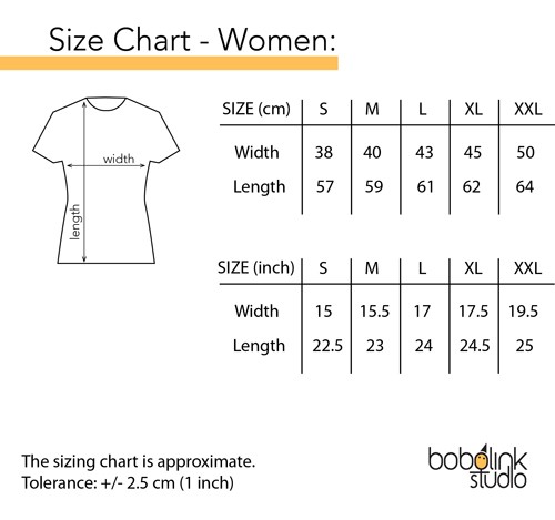 Hand bedrukt orange katoenen t-shirt, zwart konijn en rode bloem desi… - 139037 Hand bedrukt oranje katoenen t-shirt, zwart konijn en rode bloem design, women's, small
