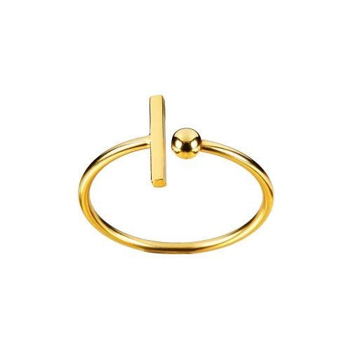 Gold Plated Ring With Rod and Ball