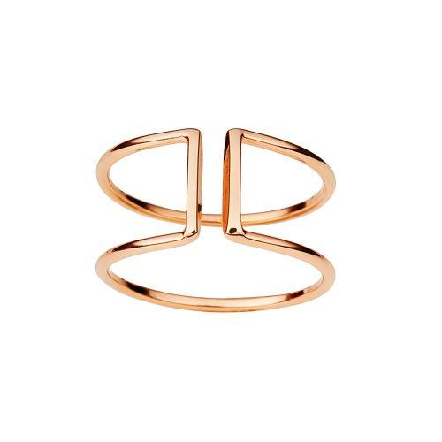 Pink Rose Plated Open Square Ring