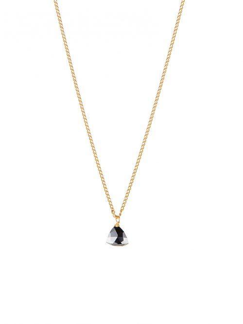Gold Plated Necklace Black Onyx