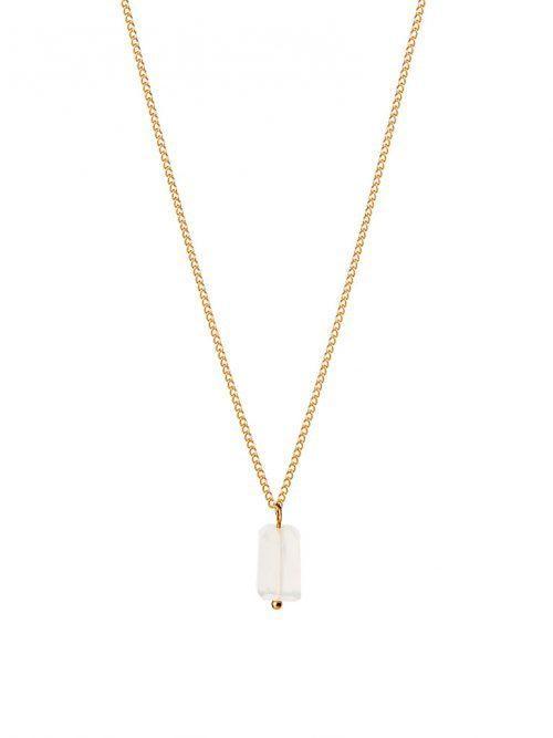 Gold Plated Necklace With Big Moonstone