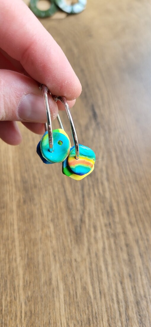 JuWen 2 Oorbellen Uniek handwerk in polymeerklei , een sieraad voor jou of als cadeau