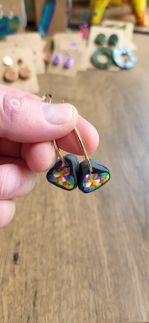 JuWen 2 Oorbellen Uniek handwerk in polymeerklei , een sieraad voor jou of als cadeau