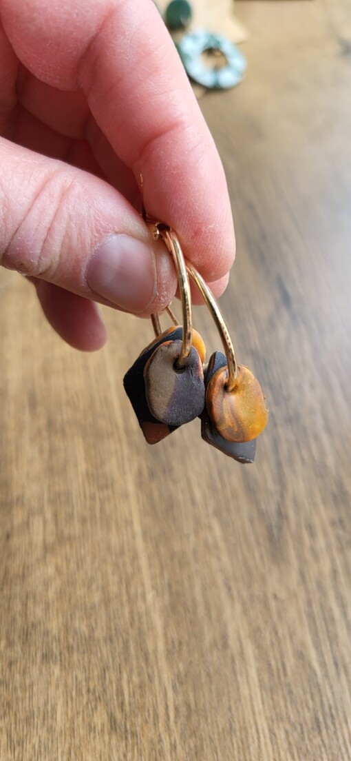 JuWen 2 Oorbellen Uniek handwerk in polymeerklei , een sieraad voor jou of als cadeau