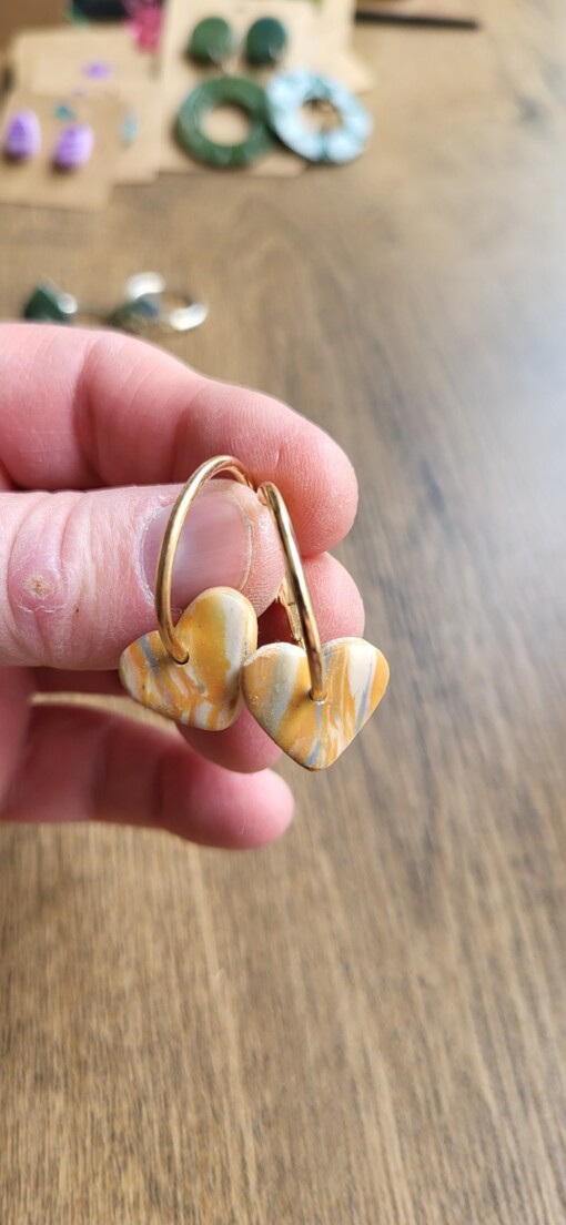 JuWen 2 Oorbellen Uniek handwerk in polymeerklei , een sieraad voor jou of als cadeau