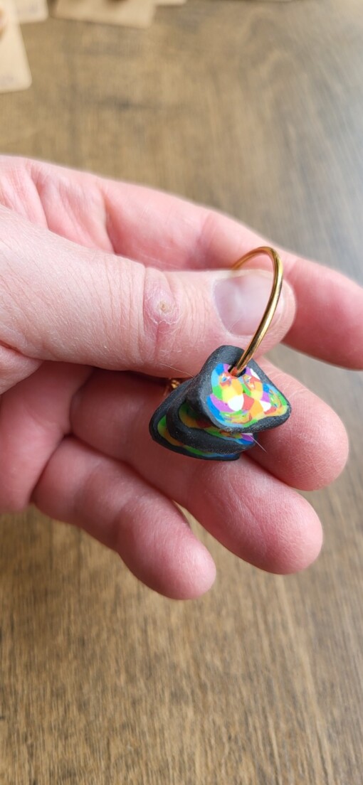 JuWen 2 Oorbellen Uniek handwerk in polymeerklei , een sieraad voor jou of als cadeau