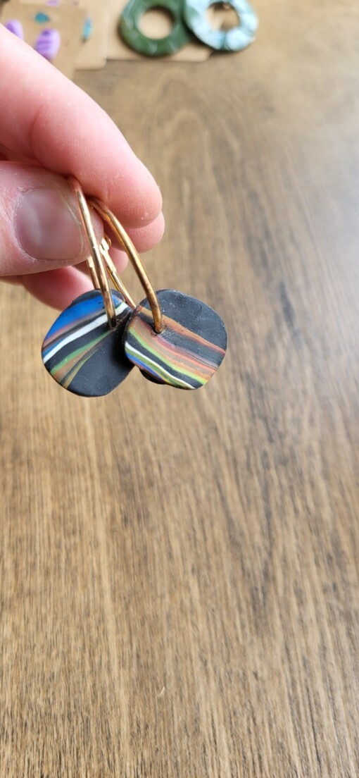 JuWen 2 Oorbellen Uniek handwerk in polymeerklei , een sieraad voor jou of als cadeau