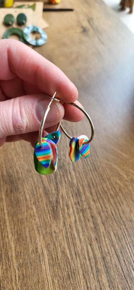 JuWen 2 Oorbellen Uniek handwerk in polymeerklei , een sieraad voor jou of als cadeau
