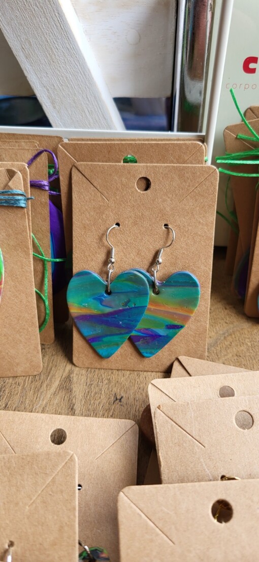 JuWen 2 Oorbellen Uniek handwerk in polymeerklei , een sieraad voor jou of als cadeau