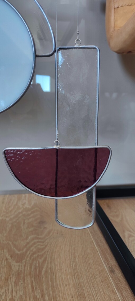 Modern Glas in lood object. "Drops". Zonnevanger. Uniek.