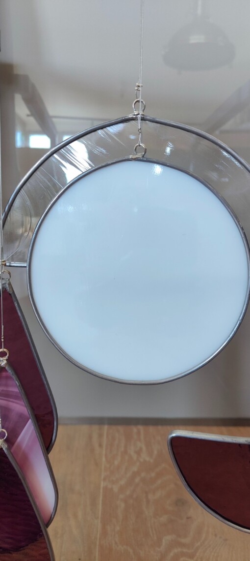 Modern Glas in lood object. "Drops". Zonnevanger. Uniek.