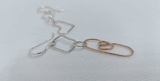Organic oorhangers, uniek handgemaakt stel oorhangers