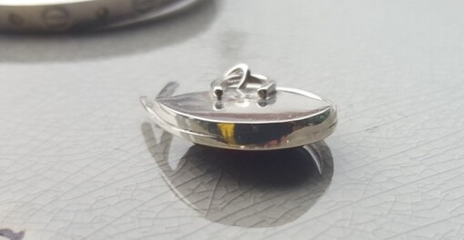 Flaming Carnelian, uniek ontwerp zilveren hanger