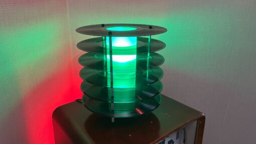 Tafellamp  "Chopin" ge-upcycled van oude LP's