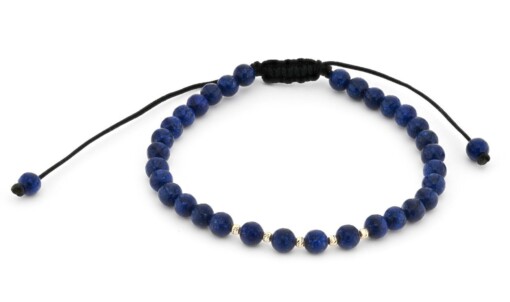 Stijlvolle Lapis lazuli armband met 14 karaat geelgouden kralen