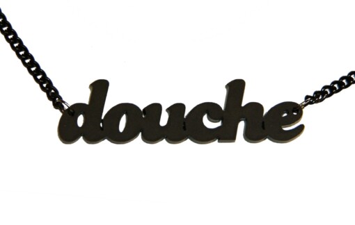 Douche! naamketting (zwart)