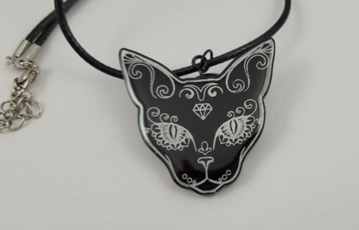 Suiker schedel kat ketting
