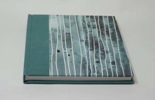 Notitie/schetsboek met linnen en omslag decoratief papier