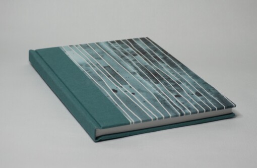 Notitie/schetsboek met linnen en omslag decoratief papier