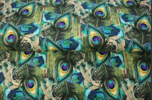 Tricot colsjaal (groen, blauw | Pretty peacock)