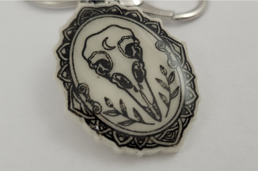 Vogel schedel sleutelhanger