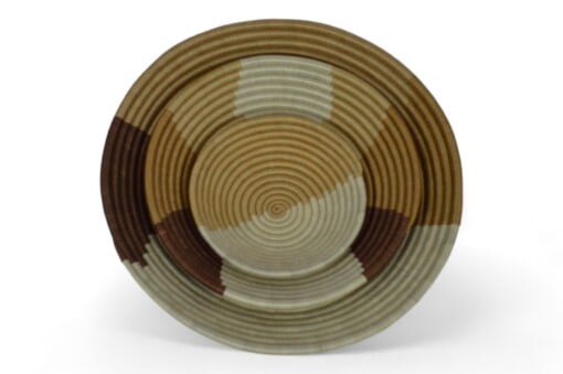 Set van 3 beige en bruin rieten manden