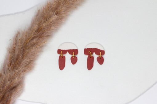 Acadia Spice | Statement Stud Oorbellen - Lichtgewicht Polymeerklei met Roestvrijstalen Stiften