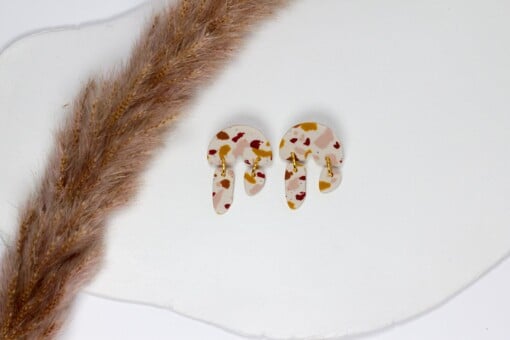 Acadia Terrazzo | Statement Stud Oorbellen - Lichtgewicht Polymeerklei met Roestvrijstalen Stiften