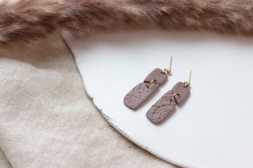 Laura Mauve | Elegante Hangende Oorbellen van Klei – Lichtgewicht en Hypoallergeen