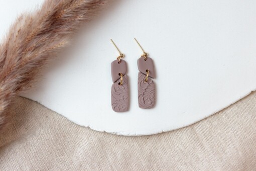 Laura Mauve | Elegante Hangende Oorbellen van Klei – Lichtgewicht en Hypoallergeen
