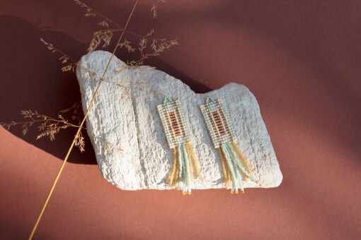 Mint Mélange | Handgeweven Kralen Ketting & Oorbellen Set