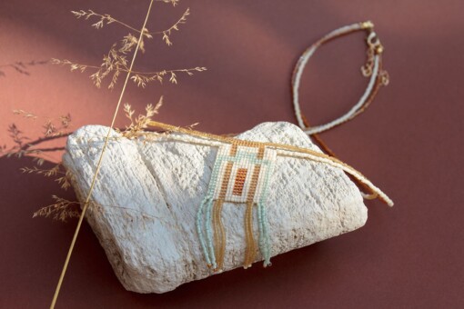 Mint Mélange | Handgeweven Kralen Ketting – Artisanal Sieraad met Japanse Kralen