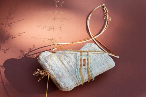 Mint Mélange | Handgeweven Kralen Ketting – Artisanal Sieraad met Japanse Kralen