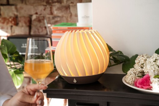 Brede Nautilus - Duurzame Tafellamp in Wit, Roze of Groen