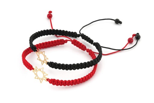 Originele armband met 14 Karaat geelgouden Zon