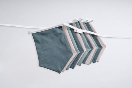 Vlaggenlijn Sandy Ocean | Blauw / Turquoise / Beige / Neutraal / Aarde tinten slinger met wimpel vlaggetjes gemaakt van stof