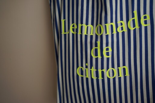 Blauw wit gestreepte zomertas