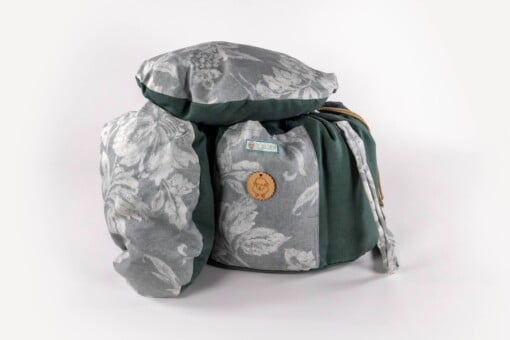 De wollige hooikist /ecologische slowcooker /koelbox - gaarstoof zonder energieverbruik- groen met lichtgroen